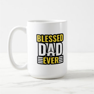 Blessed Dad Ever, Christian Quotes, gifts. Kaffemugg