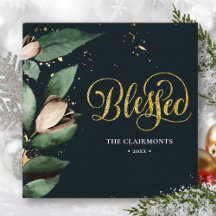 BLESSED | Elegant Magnolia Festive Guld Confetti