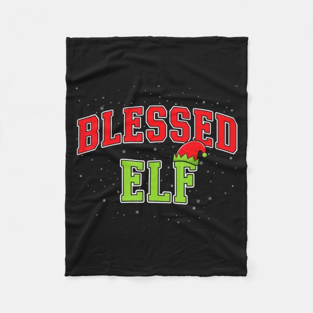Blessed Elf Christmas Family Matching Group Xmas  Fleecefilt (Framsidan)