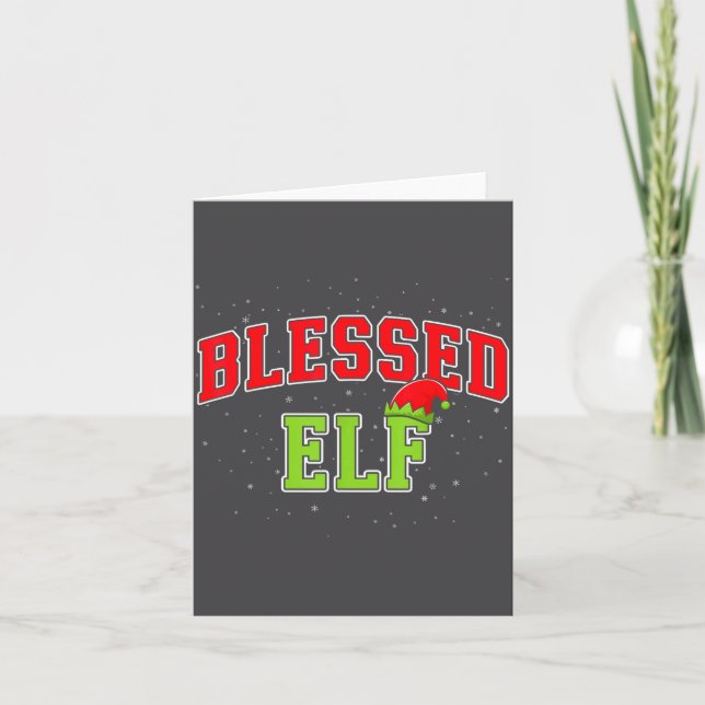 Blessed Elf Christmas Family Matching Group Xmas  Kort (Framsida)