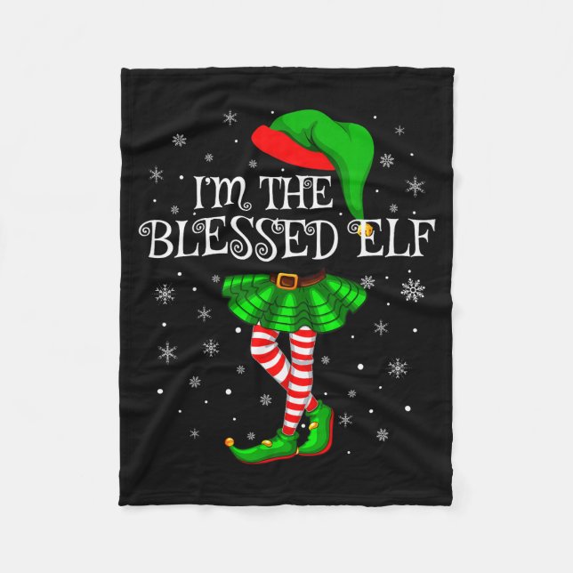 Blessed Elf Christmas Matching Family Women Girls  Fleecefilt (Framsidan)