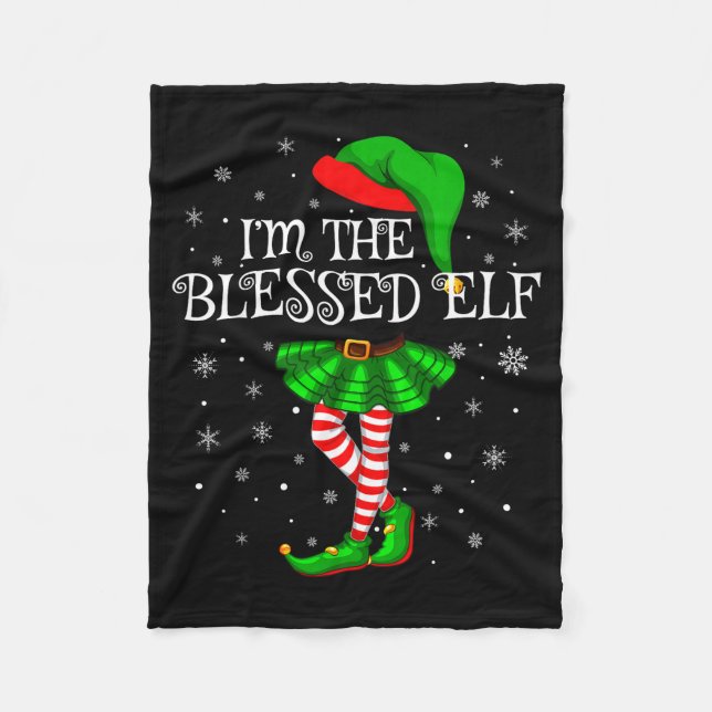 Blessed Elf Christmas Matching Family Women Girls  Fleecefilt (Framsidan)
