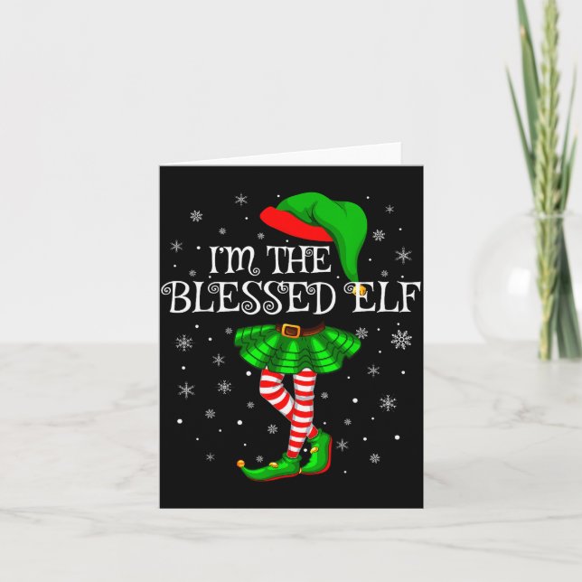 Blessed Elf Christmas Matching Family Women Girls  Kort (Framsida)