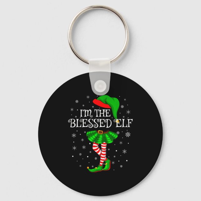 Blessed Elf Christmas Matching Family Women Girls  Nyckelring (Framsida)