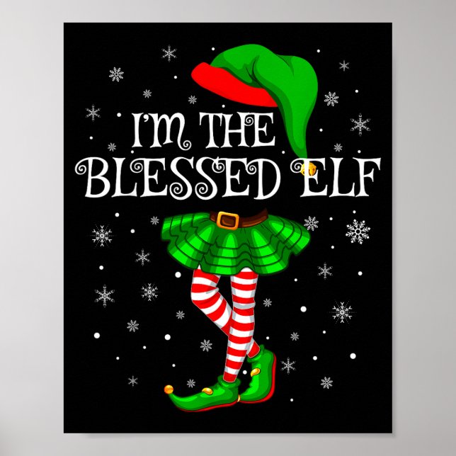 Blessed Elf Christmas Matching Family Women Girls  Poster (Framsidan)