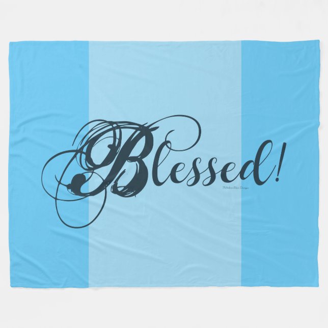 Blessed! Fleece Blanket  (Blue) (Framsidan (Horisontell))