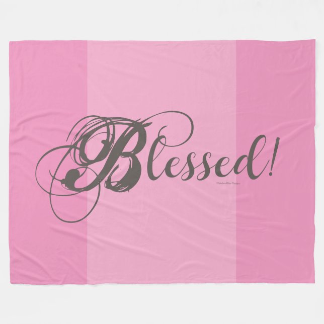 Blessed! Fleece Blanket (Pink) (Framsidan (Horisontell))
