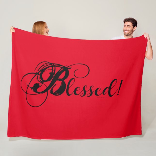 Blessed! Fleece Blanket (Red) (På plats)