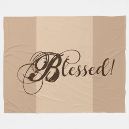 Blessed! Fleece Blanket (Tan/ Brown)