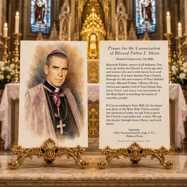 Blessed Fulton Sheen-helgonförklaringbön Visitkort (Skapare uppladdad)