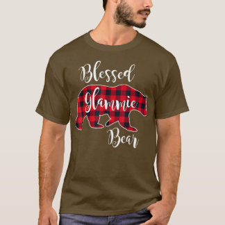 Blessed Glammie Bear Red Buffalo Check Plaid Grand T Shirt