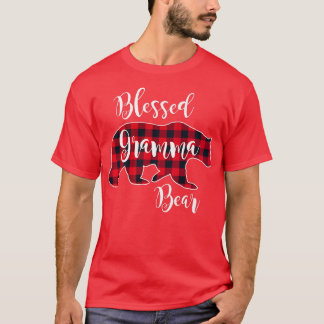 Blessed Gramma Bear Red Buffalo Check Plaid Fun Gr T Shirt