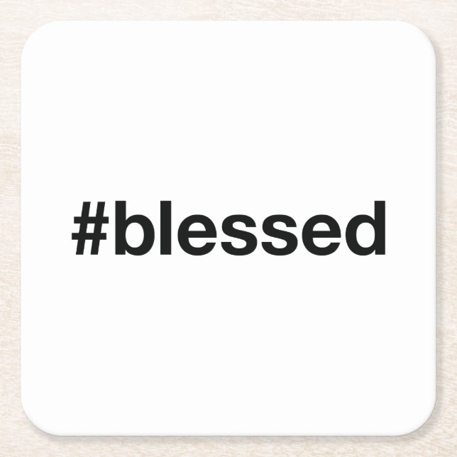 BLESSED Hashtag Underlägg Papper Kvadrat (Framsidan)