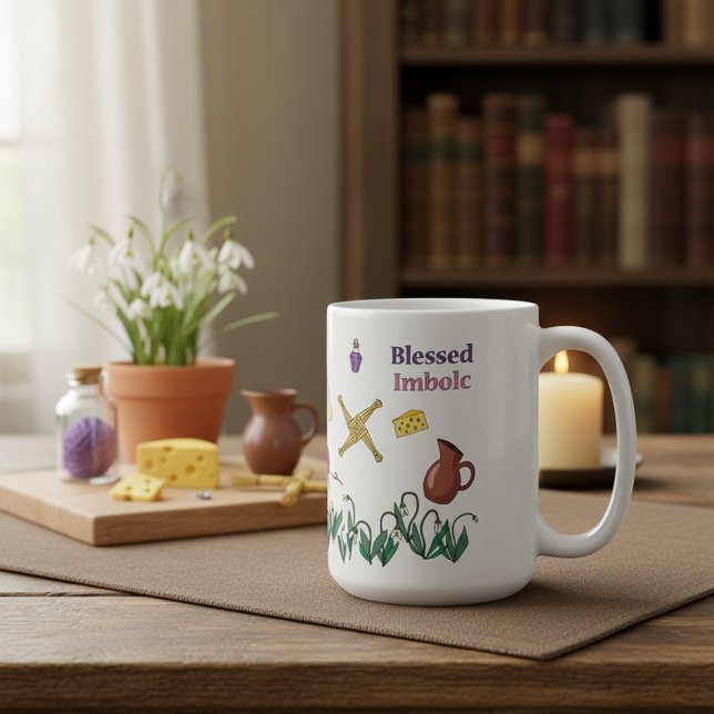 Blessed Imbolc Mug Pagan Seasonal Design  Kaffemugg (Skapare uppladdad)