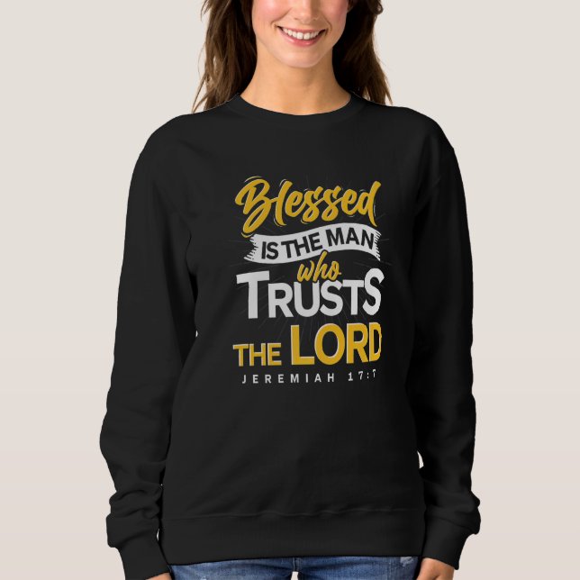 Blessed Is The Man Bible Verse Jesus Christ Prayer T Shirt (Framsida)
