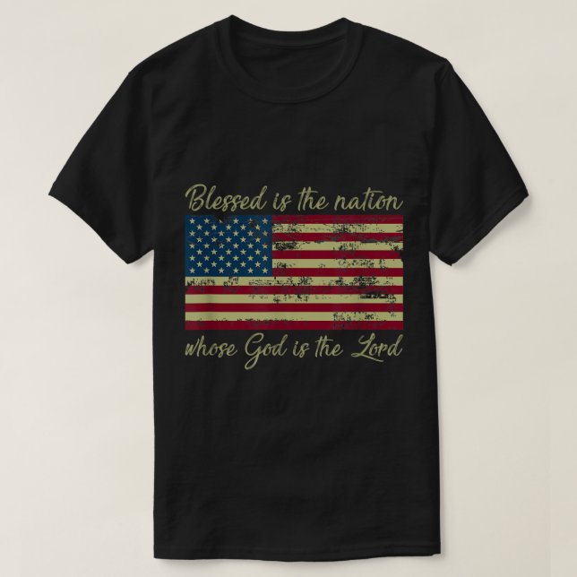Blessed Is The Nation Whose God Is The Lord Prayer T Shirt (Design framsida)