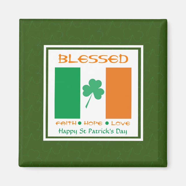 BLESSED Lycklig St patrick's day Magnet (Framsidan)