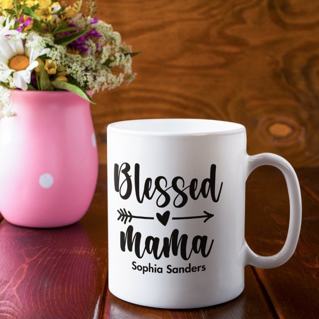 Blessed Mama Cute Mom Kaffemugg (Skapare uppladdad)