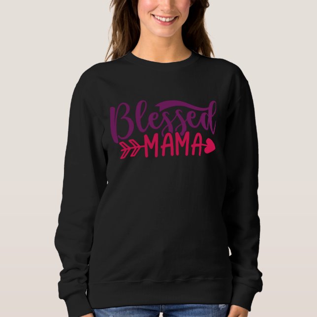 Blessed Mama Mom Mother Apparel T Shirt (Framsida)