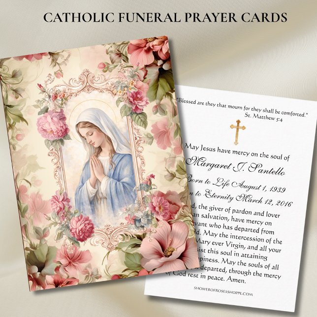 Blessed Mary Catholic Funeral Memorial Holy Card - Visitkort (Skapare uppladdad)