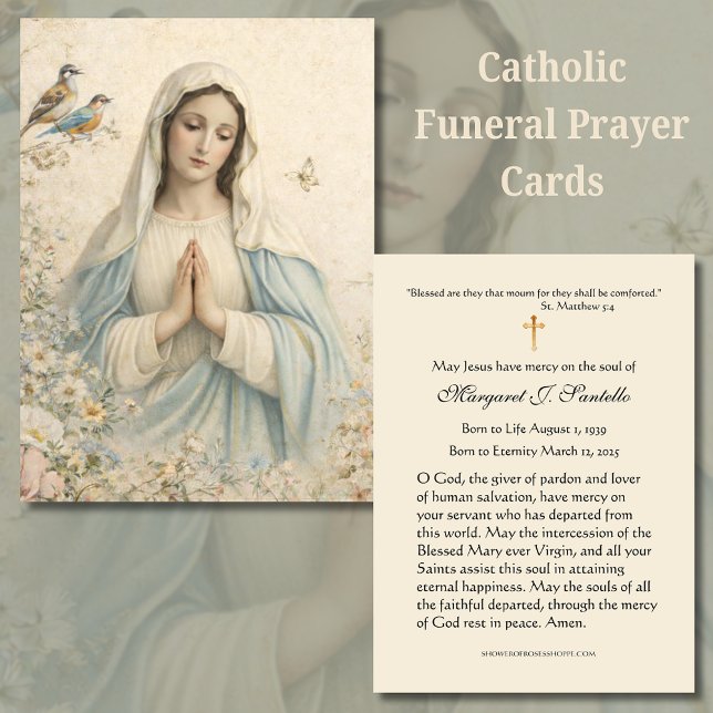 Blessed Mary Catholic Funeral Memorial Holy Card - Visitkort (Skapare uppladdad)