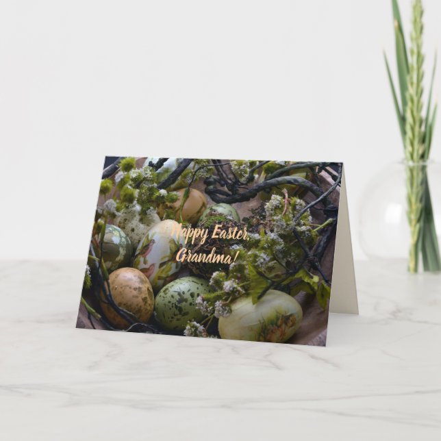 BLESSED MED GRANDMA PÅSK-KORT TACK KORT (Framsida)