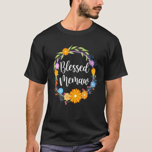Blessed Memaw Shirt Grandma Mothers Day Thanksgivi T Shirt (Framsida)