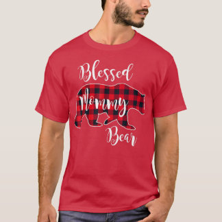 Blessed Mommy Bear Buffalo Check Plaid Pattern Mam T Shirt