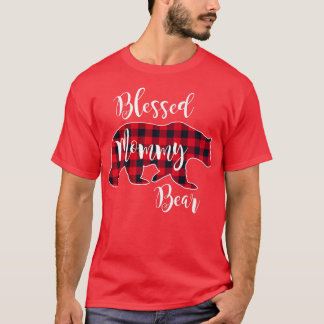 Blessed Mommy Bear Buffalo Check Plaid Pattern Mam T Shirt