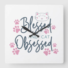 BLESSED- OCH KATTEPÅSKYDD FYRKANTIG KLOCKA