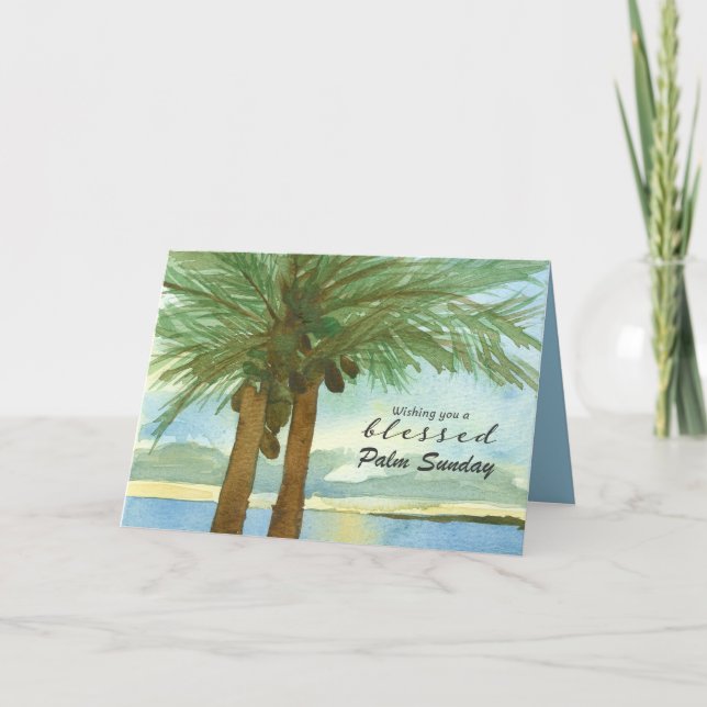 Blessed Palm Sunday Tropical Tree Hosanna Kort (Framsida)