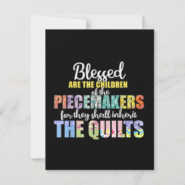 Blessed Piecemakers Barn Kvirkning Virkning Tack Kort (Framsida)