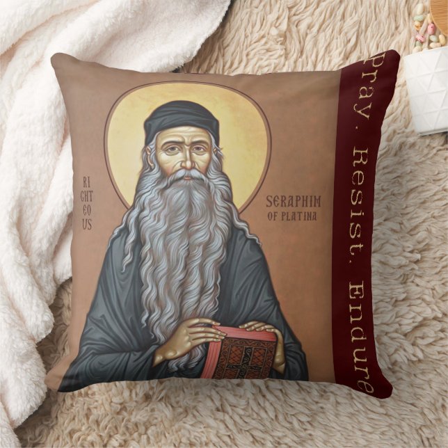 Blessed Seraphim Rose Orthodox Righteous Design Kudde (Filt)