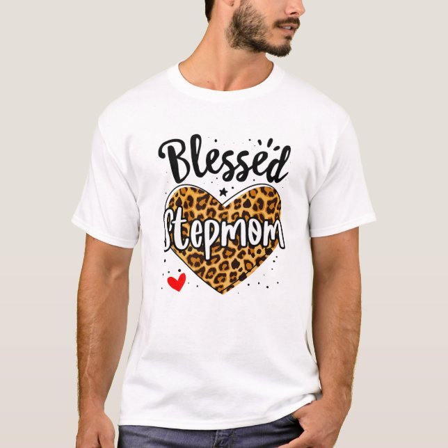 Blessed Stepmom Leopard Print Nana Mother's Day Gr T Shirt (Framsida)