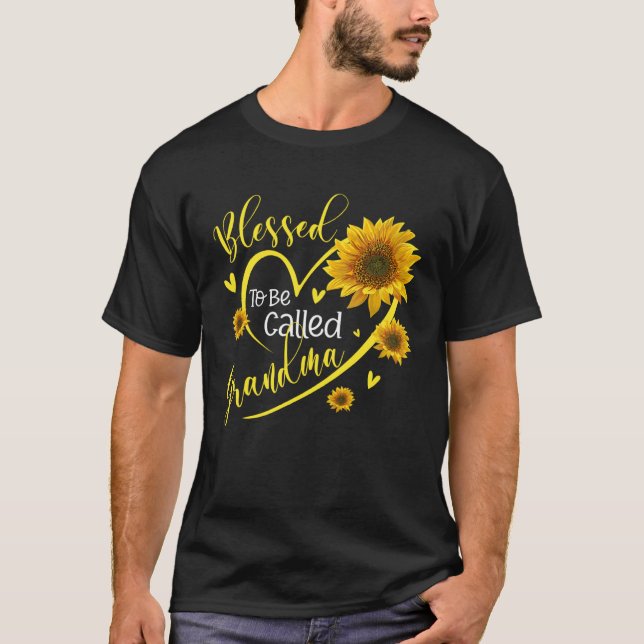 Blessed To Be Call Grandma  Sunflowers Grandma Lif T Shirt (Framsida)