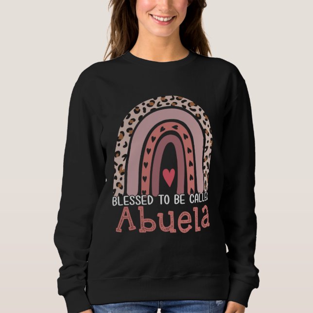 Blessed To Be Called Abuela Rainbow Leopard Mother T Shirt (Framsida)