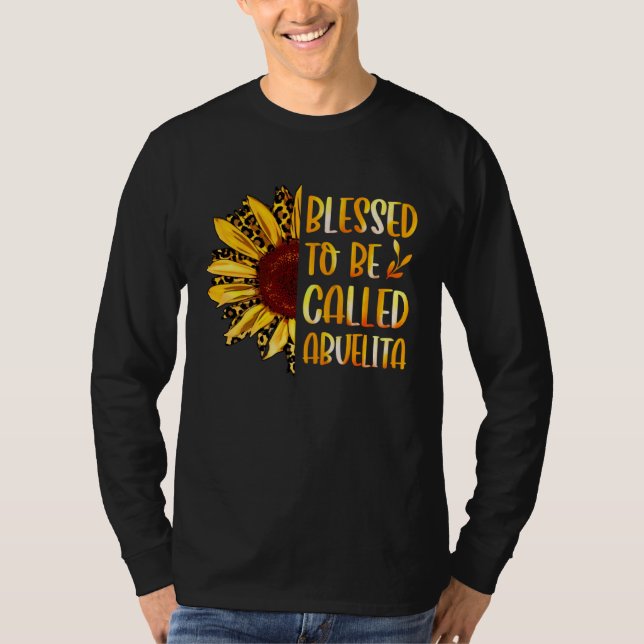Blessed To Be Called Abuelita Cute Sunflower Mothe T Shirt (Framsida)