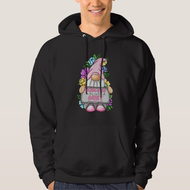Blessed To Be Called Aunt Gnome Cute Girl Mothers  Hoodie (Framsida)