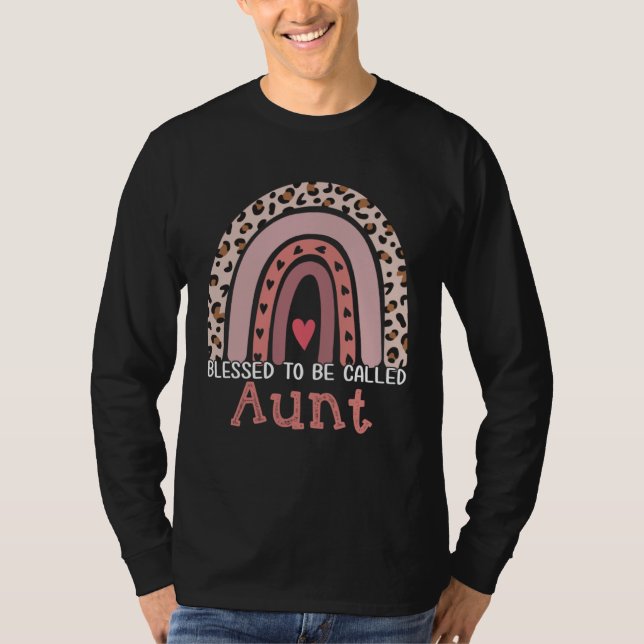 Blessed To Be Called Aunt Rainbow Leopard Print Mo T Shirt (Framsida)