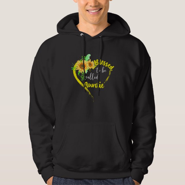 Blessed To Be Called Auntie  Sunflower Mother s Da Hoodie (Framsida)