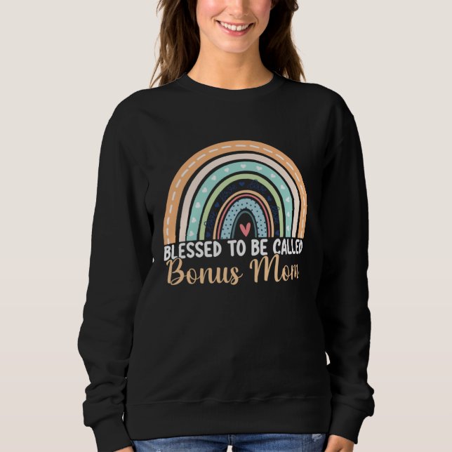 Blessed To Be Called Bonus Mom Rainbow Mother's Da T Shirt (Framsida)