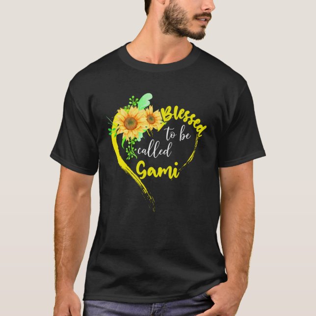 Blessed To Be Called Gami Sunflower Mother's Day T Shirt (Framsida)