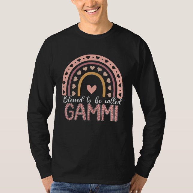 Blessed To Be Called Gammi Leopard Rainbow Cute Mo T Shirt (Framsida)