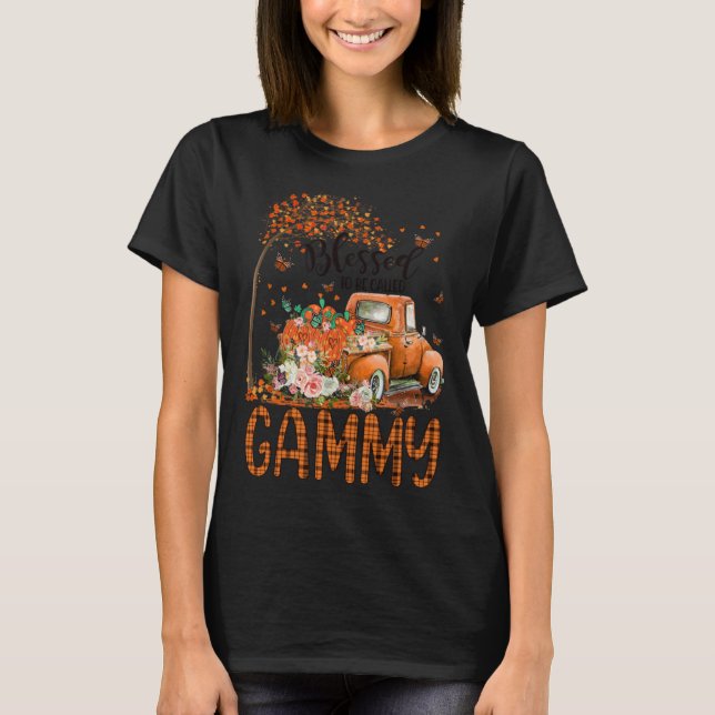 Blessed To Be Called Gammy Fall Vibes Thanksgiving T Shirt (Framsida)