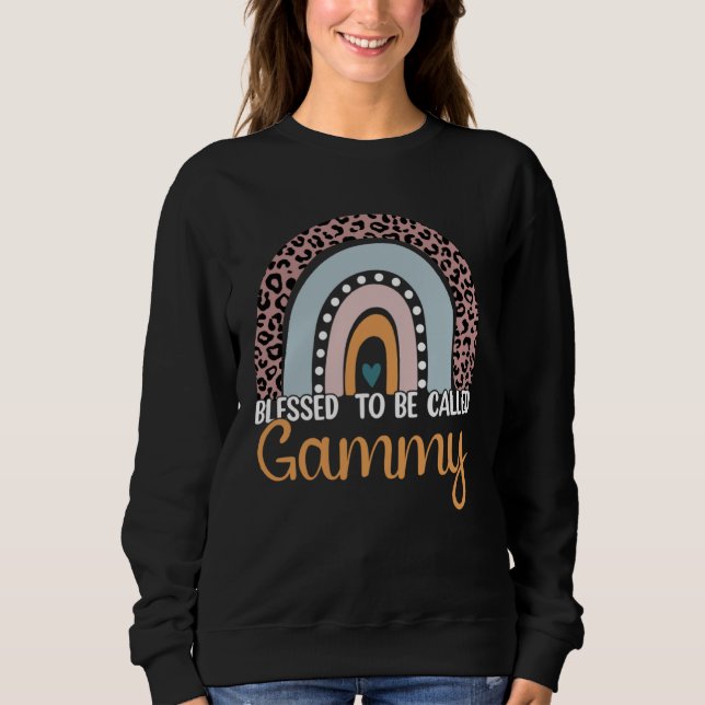 Blessed To Be Called Gammy Rainbow Leopard Cute Mo T Shirt (Framsida)