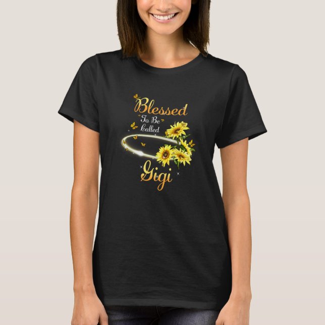 Blessed To Be Called Gigi Cute Sunflower Mother s  T Shirt (Framsida)