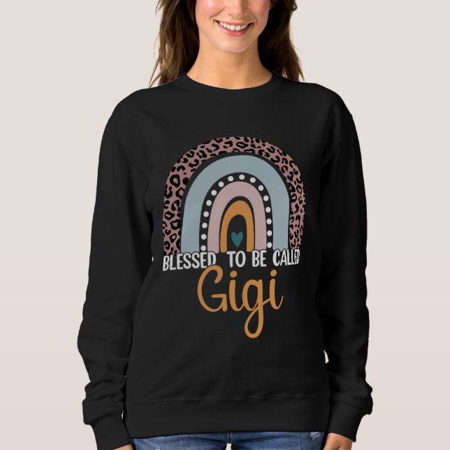 Blessed To Be Called Gigi Rainbow Leopard Mom Gran T Shirt (Framsida)