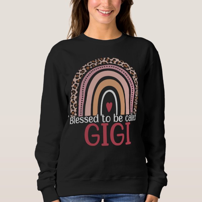 Blessed To Be Called Gigi Rainbow Leopard Print Mo T Shirt (Framsida)