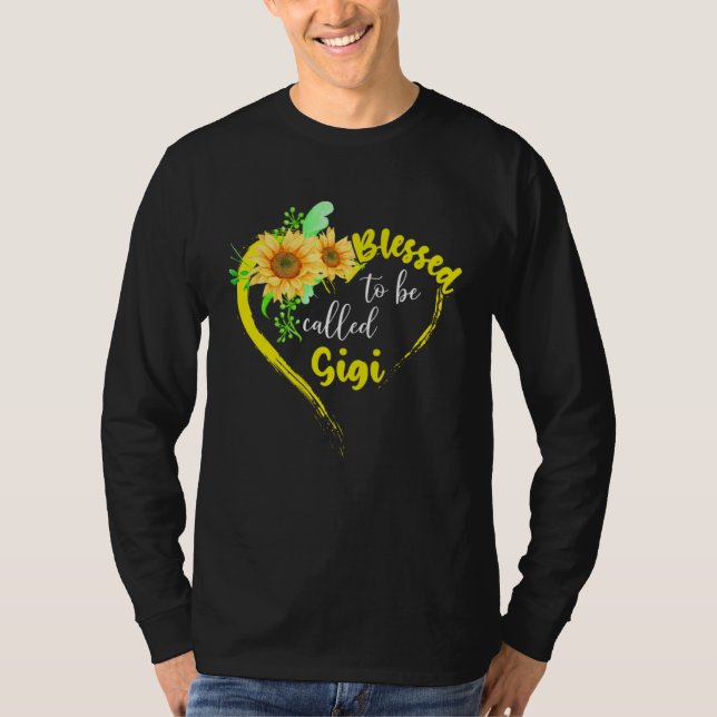 Blessed To Be Called Gigi  Sunflower Mother s Day T Shirt (Framsida)