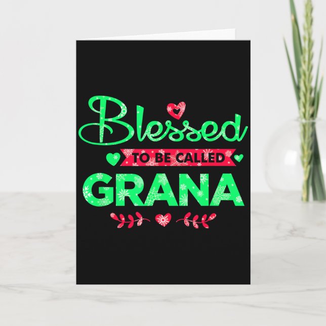 Blessed To Be Called Grana Funny Grandma Christmas Kort (Framsida)
